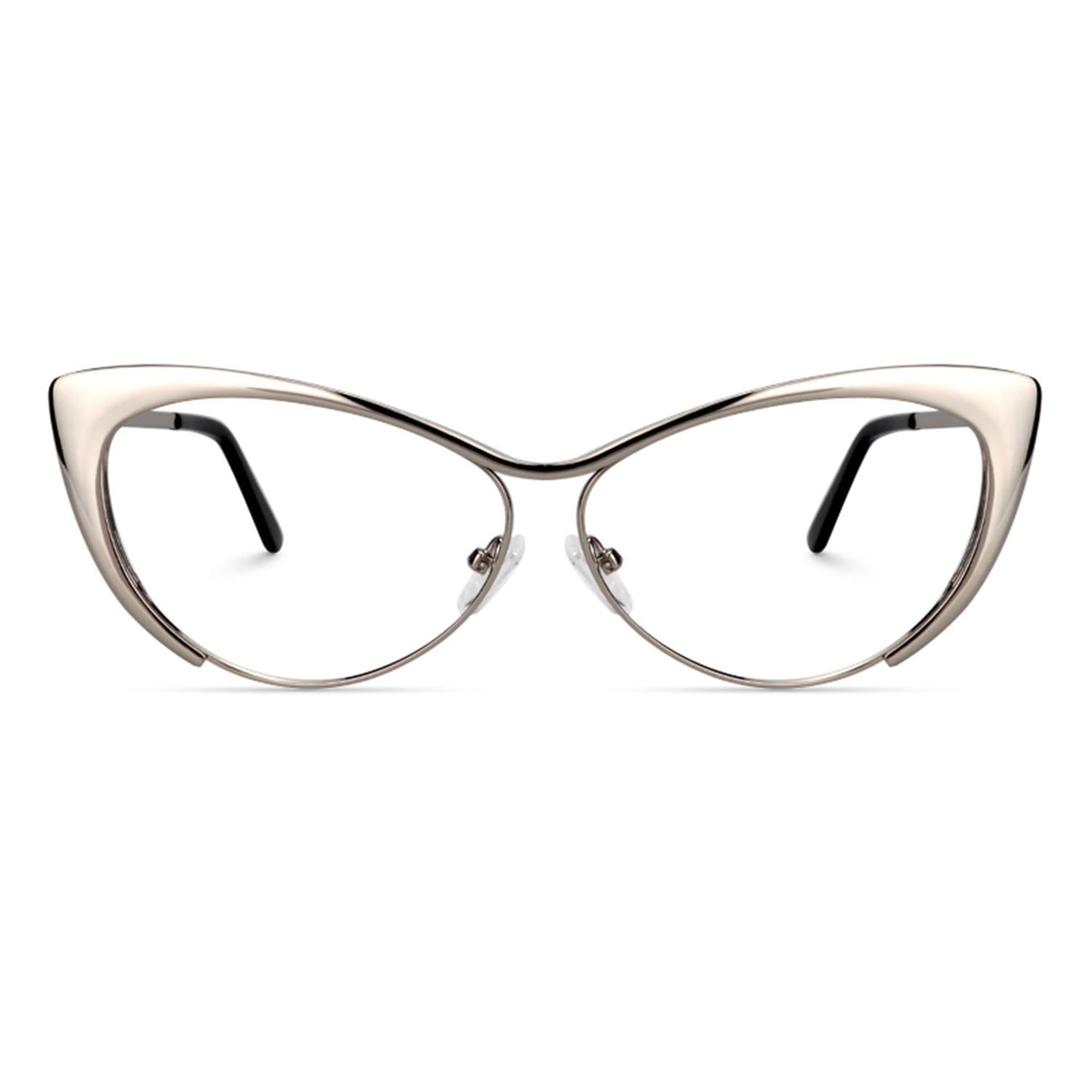 Zeelool Women's Oversized Stylish Metal Browline