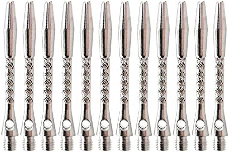 zalati Dart Shafts 12pcs Aluminum Alloy Dart Pole Rod with Standard 2BA Screw Thread for Darts Accessories - 45mm, Silver