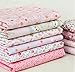 Generic Quarter Cotton Fabric Pink Little Flower Bundle Quilting Sewing Fabric 8 Designs Handicraft Arts Material Size 50cmx40cm Color Pink