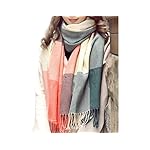 Women's Scarf, Fashion Long Shawl Big Grid Winter Warm Lattice Large Cashmere Scarf
