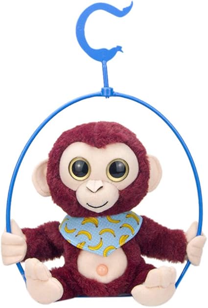 Amazon Com Binory Cute Mimicry Pet Talking Monkey With Hanger Plush Stuffed Animal Toys Repeats What You Say Electronic Interactive Plush Toy Novelty Baby Monkey Pet Birthday Gift For Kids Watermelon Red Toys Games