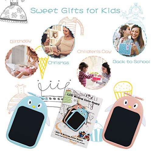 image for Mini Q Colorful Doodle Board LCD Screen Writing Tablet with Cute Pengu