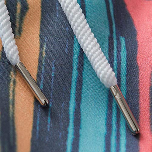 Pocciol Mens Swim Trunks with Mesh Lining, Wave Striped Printed Quick Dry Swimming Shorts (Size:L(Fits Like US M), Wave Striped) - Thumbnail 6