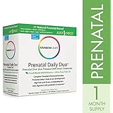 Rainbow Light - Prenatal Daily Duo, Prenatal One and Prenatal DHA Support a Healthy Pregnancy, Brain and Eye Development with Choline and Omega-3s DHA and EPA, Gluten-Free, Dairy-Free, 1 Month Supply