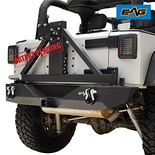 EAG Rear Bumper with Assembled Tire Carrier Fit for 0718 Jeep Wrangler