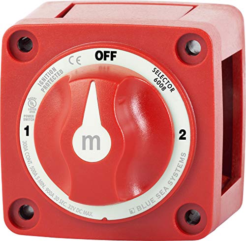 Blue Sea Systems 6008 m-Series Selector 3 Position Battery Switch - Red