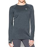 Under Armour Women's Base 3.0 Crew Long Sleeve, Lead/Glacier Gray, Small