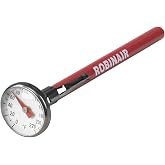Robinair 10597 Dial Thermometer with Easy to Read 0&deg; to +220&deg;F, 1" Face | Included Pocket-Clip Carrying Case Provides Protection and Easy Access