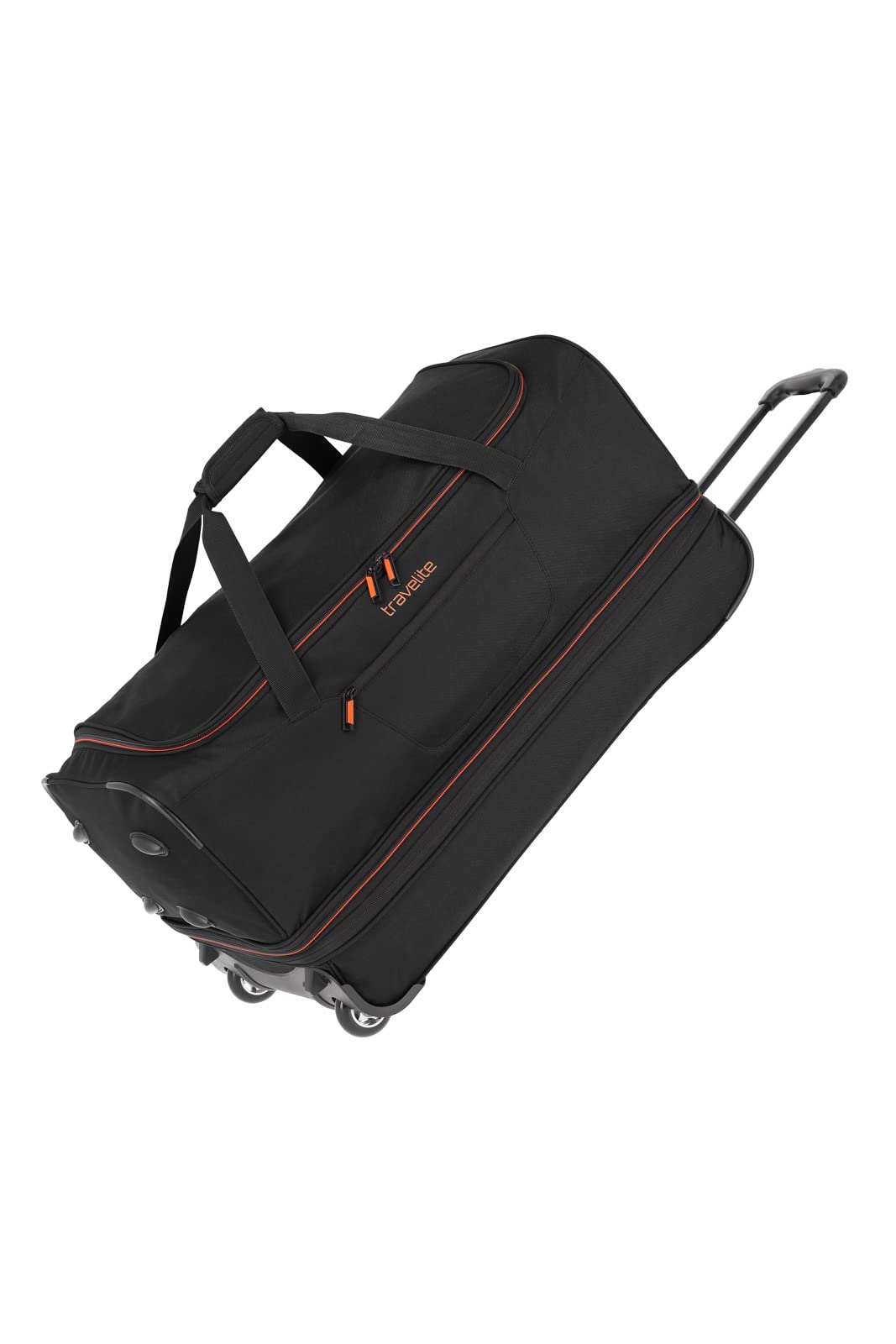 travelite trolley travel bag with wheels, large, expandable volume, BASICS, soft luggage roll-up bag with expandable fold, 70 cm, 98 - 119 liters