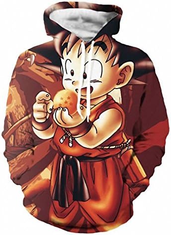 Anime Hoodies Dragon Ball Z Pocket Hooded Sweatshirts Kid Goku 3D Hoodies Pullovers Men Women Long Sleeve Outerwear Hoodie XXL