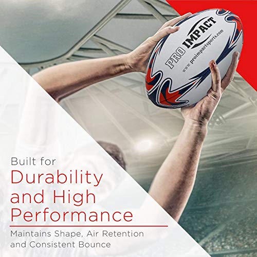 Pro Impact Match Rugby Ball Professional Grade Ball, Heavy Duty
