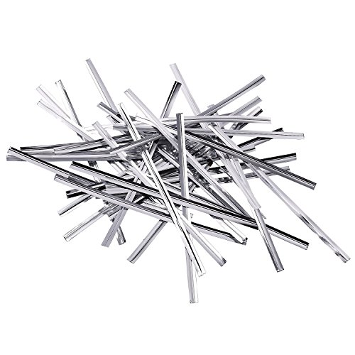 AIRSUNNY - 1000pcs 4" SILVER metallic twist ties foil twist ties for cello bags treat bags in birthday party wedding party