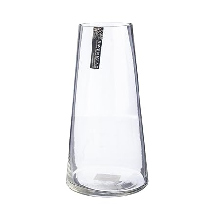 Ravenhead Cone Shaped Vase Clear 25cm Amazon Co Uk Kitchen Home