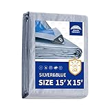RAINDEWAY Tarps 15x15 Feet - 5.5 Mil, Multipurpose