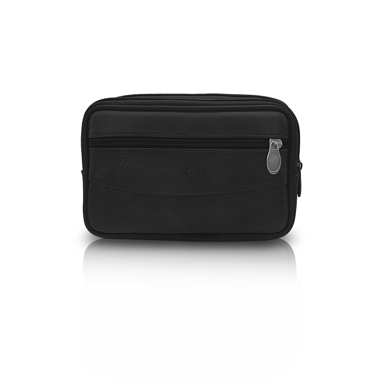 WisePoint Belt Pouch for Men, Waterproof Mobile Phone Belt Pouch Cell Phone Pouch with Metal Zipper, Multifuctional Hiking Waist Bag for Mobile Phone, Car Key, Card Case (Black)