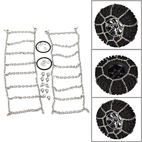 2Pcs Metal Snow Anti-Slip Tires Metal Steel Chain For 1/10 RC Rock Crawler Traxxas TRX-4 TRX4 Axial SCX10 90046