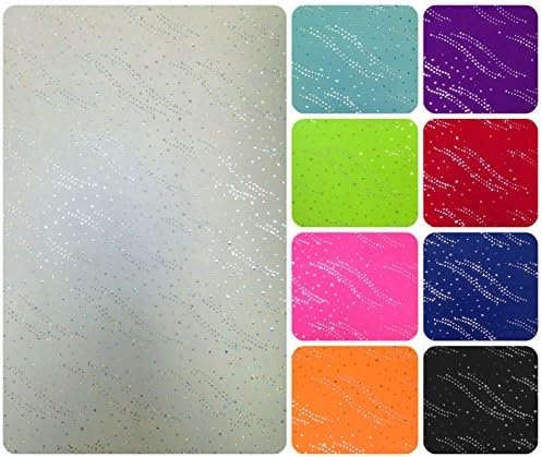 Holographic Trans Waves & All Over Pattern on Colorful Stretch Polyester Spandex Fabric by The Yard (White/Silver)