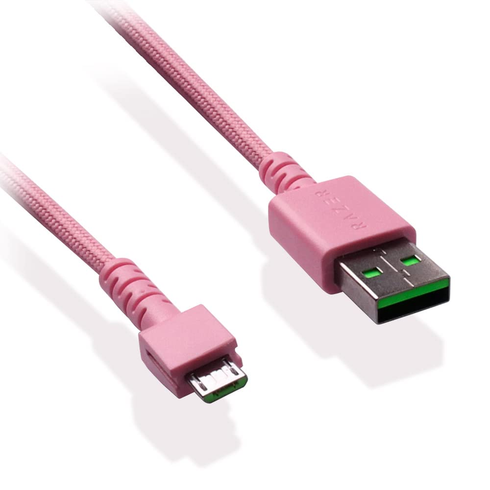 HUYUN USB Charging Cable for Razer Naga Pro 20000 DPI & DeathAdder V2 pro & Razer Basilisk & Razer Viper Ultimate Hyperspeed Lightest Mercury Edition/Quartz Mouse (Pink)