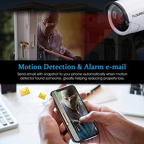 FLOUREON All in One 4CH 1080P Wireless Security Camera System with 12" LCD Monitor NVR Recorder Kit with 4X HD 1080P IP66 Indoor Outdoor IP Cameras, Night Vision, Motion Detection, Easy Remote Access