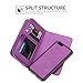 iPhone 8 Plus Case, iPhone 7 Plus Zipper Wallet Case, Pasonomi PU Leather Protective Shell Detachable Folio Flip Holster Carrying Case with Card Holder for Apple iPhone 8 Plus & 7 Plus (Purple)