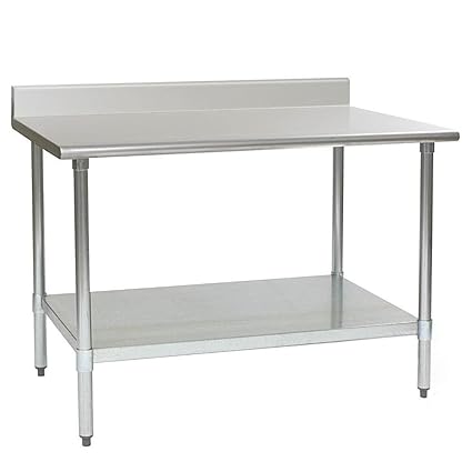 Custom Stainless Steel Work Table with Under Shelf & Back Splash (Size : 1500x700x850 mm)