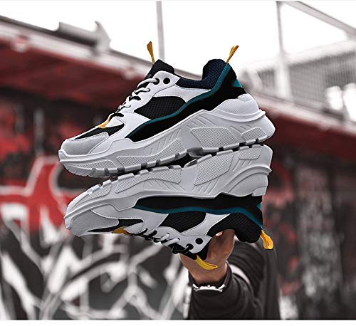 Men's Retro Color Blocked Fashion Sneakers Sport Running Shoes Walking Casual Athletic Shoes (10.5, 5)
