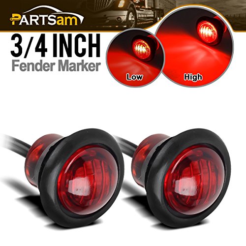 TCTAuto 3/4 Amber Round LED Marker Stop Turn Signal Light Rubber