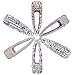 Fani 6 Pack Gold Silver Alligator Hair Clips Crystal Duck Bill Hair Barrettes Large Geometric Wedding Hair Pins Hair Accessories for Women (3.14inch/L X 0.86inch/W）