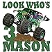 Birthday T Shirt Monster Truck Green Mud Digger Riding Tee Custom Personalized With NAME and AGE