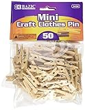 BAZIC Mini, Natural Clothespins, Wood, 50 Per Pack 3