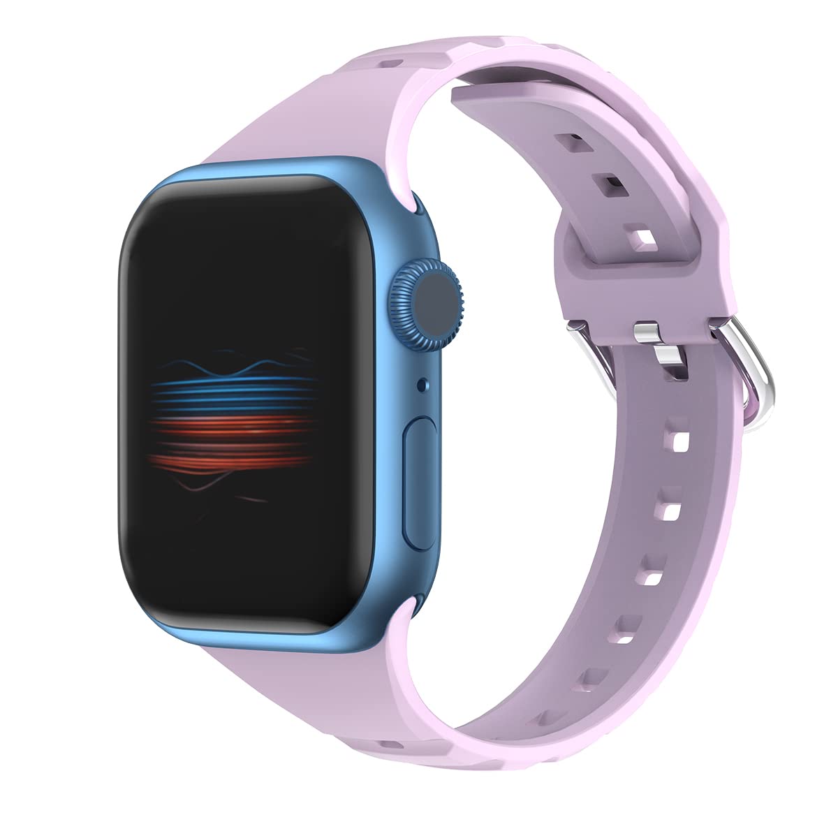 Fabstrap Strap Compatible with Apple Watch Straps 44mm 40mm 38mm 42mm 45mm 41mm Men Women, Soft Silicone Replacement Sport Band iWatch Series 7 6 5 4 3 2 1 SE, 38mm/40mm/41mm(Purple), GB-BL-Z-S