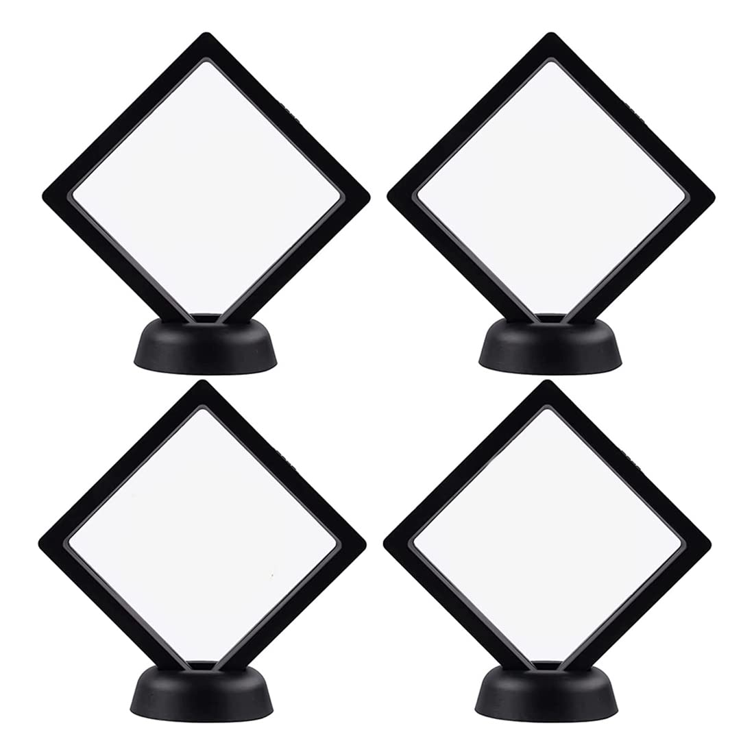 Tbkoly 4 Pieces of Holder 3D Floating with Bracket Anti-Tarnishing Jewelry Box Coin Display Cabinet Black