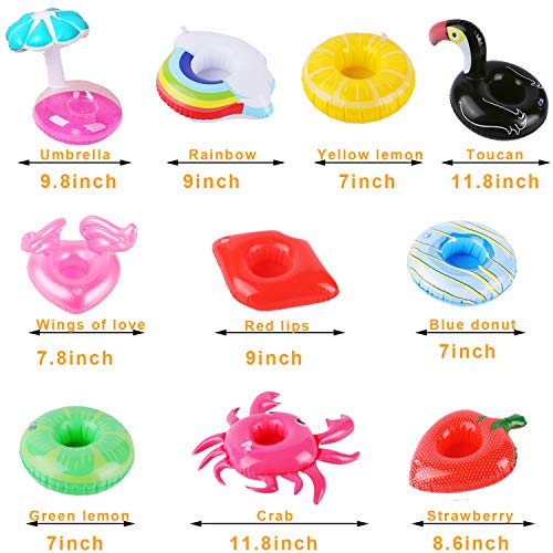 image for HLXY Inflatable Drink Holders 20 Packs Swim Drink Floats Coasters Summ
