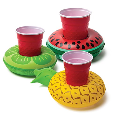 BigMouth Inc. Beverage Boats, Cupholder Floats for Pool Parties (Tropical)