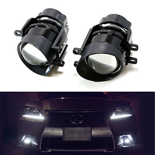 iJDMTOY (2) Direct OEM Replacement Projector Fog Lamps For Lexus IS GS CT LX RX Toyota Camry Venza Prius Sienna, etc (HID Lights Compatible)