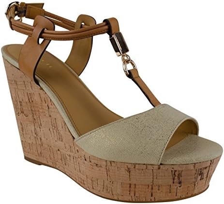 Coach Linden Women Wedge Platform Sandal Size US 9.5 Gold / Natural [Apparel]