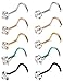 Jstyle 20G 10 Pcs Stainless Steel Nose Rings Studs Screw Piercing Body Jewelry 1.5mm