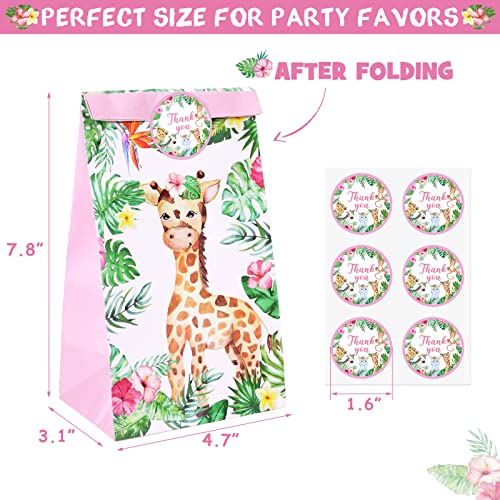 Safari Goodie Bags Jungle Party Favors Bags Pink Floral Wild Animals