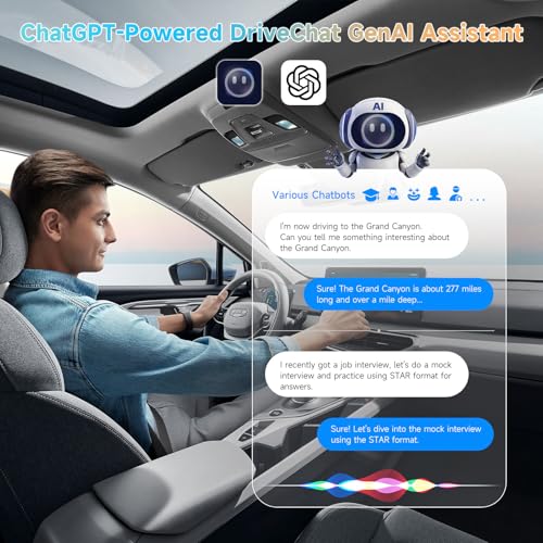Magic AI Box Android Auto CarPlay, Wireless CarPlay Adapter, with Dual WiFi Stability, Bluetooth Lock, DriveChat Compatible with Youtube/Netflix (AD5)