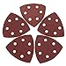 KINGSO 50 Pack Triangle Sanding Discs Sandpaper Hook and Loop Pads 40/60/80/120/180 Assorted Grits 6-Hole