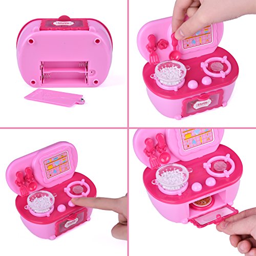 image for FUN LITTLE TOYS Toy Kitchen Appliances for Girls, Stovetop, Pan, Play 