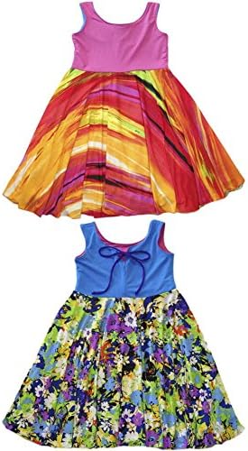 Twirly Girl Dress for Everyday Sleeveless Reversible Cute Casual Size 8 Rainbow