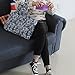 Teamoy Knitting Tote Bag, Travel Project Wrist Bag for Needles(14inches), Yarn and Crochet Supplies, Lightweight, Perfect Size for Knitting on The Go (Large, Blue Flowers)