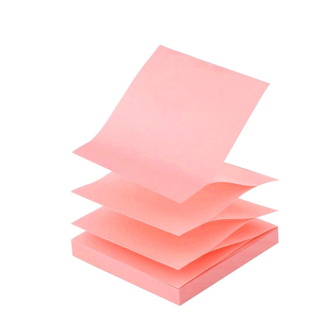 D.RECT Notes Autocollantes Zig-Zag Z-Notes | 75x75mm | Perfect for Office, School and Home | Ideal for Organizing | 100 Sheets | Rose