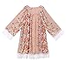 Jevole Womens Loose Chiffon Blouse Tops Floral Print Kimono Cardigan(X-Large)