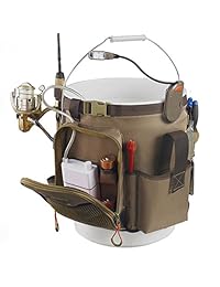 Rio salvaje por CLC Custom Leathercraft WL3506   Tackle Tek Rigger  Organizador de cubeta iluminado con soporte para pinzas y cordón retráctil (no incluido en el paquete)