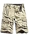 WenVen Men's Active Cargo Shorts Cotton Outdoor Wear Lightweight (WV3229 Light Khaki,34)