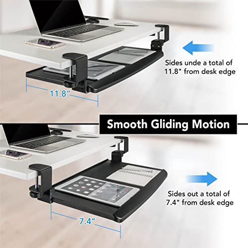 EHO Clamp On Keyboard Tray Retractable & Adjustable for Ergonomic