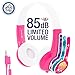 BuddyPhones Discover - Volume-Limiting Kids Headphones - Comfortable and Durable - Built-In Audio Sharing Cable - Compatible with Fire, iPad, iPhone, and Android Devices - Pink