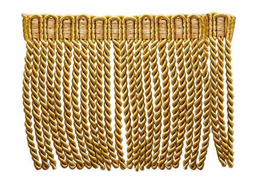 DÃ‰COPRO 5.4 Yard Value Pack of 6 Inch Long Bullion Fringe Trim, Style# DB6 - Medium and Light Gold - Golden Rays 4875 (16 Ft / 5 Meters)